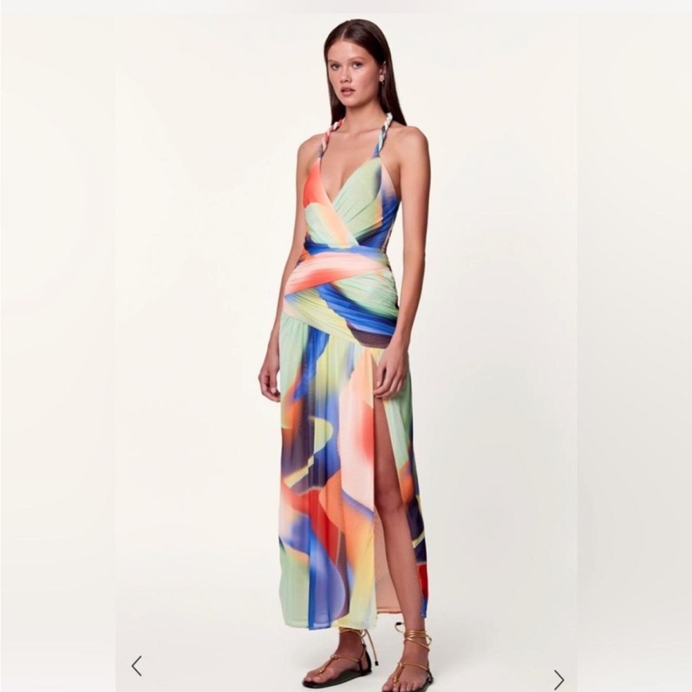 NICHOLAS Bristol Multicolor Halter Maxi Dress